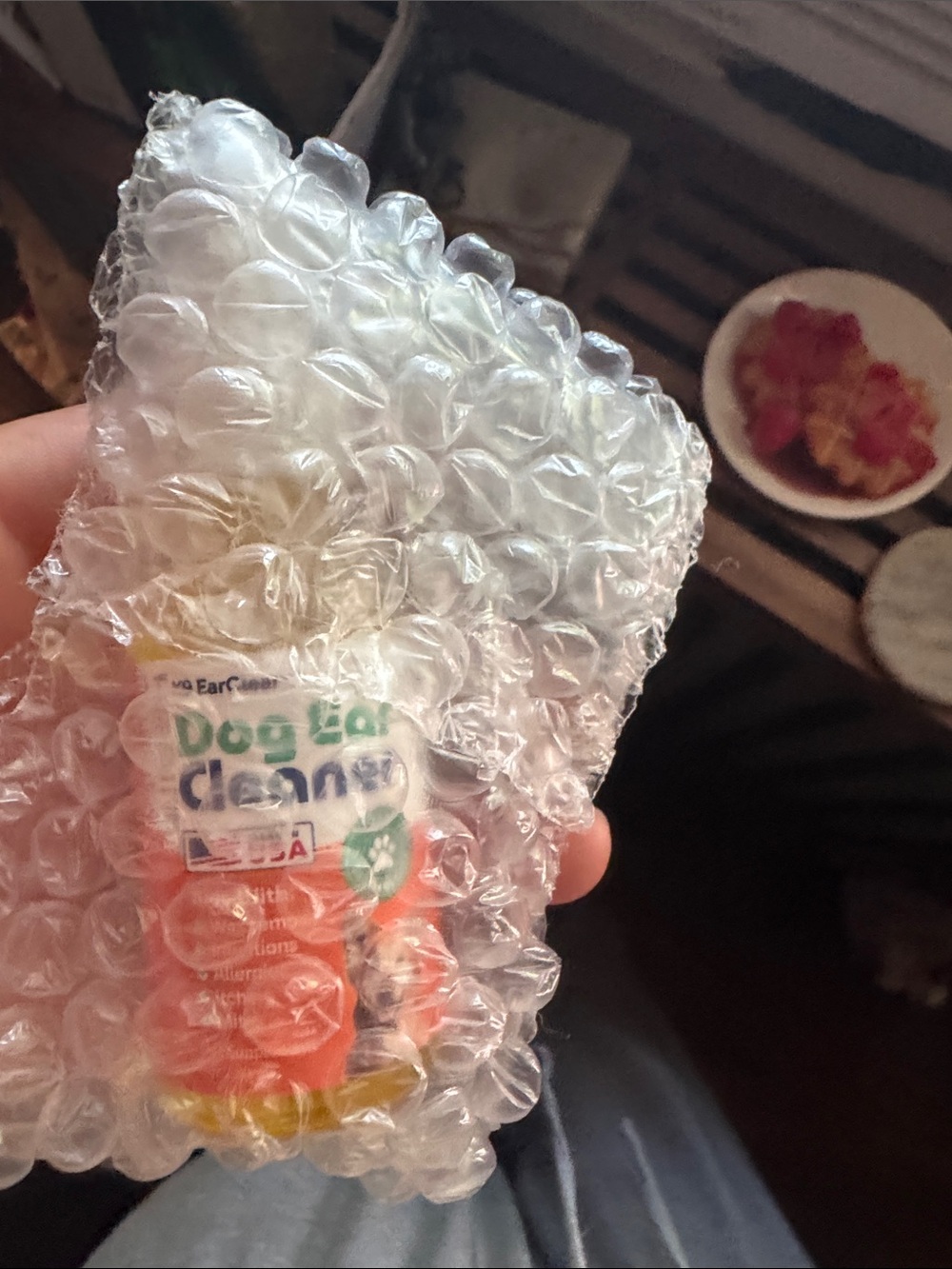 Dog Ear Cleaner Bottle — Orange & White